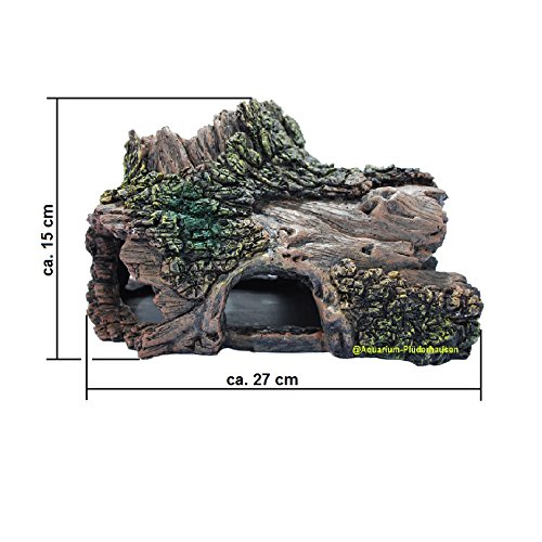 Terrarium/Aquarium Dekoration, Deko Baumstamm, Wurzelhöhle, Reptilienversteck 27×17,5×15 cm - 6