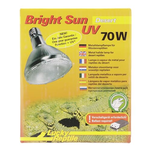 Lucky Reptile BSD-70 Bright Sun UV Desert, 70 W, Metalldampflampe für E27 Fassung mit UVA und UVB Strahlung - 5