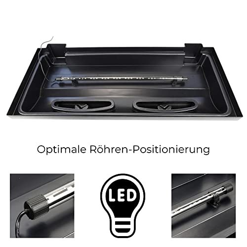 80×35 cm Aquarium Terrarium Abdeckung LED 8,64 W Beleuchtung Deckel schwarz 80 - 4