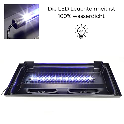 80×35 cm Aquarium Terrarium Abdeckung LED 8,64 W Beleuchtung Deckel schwarz 80 - 5