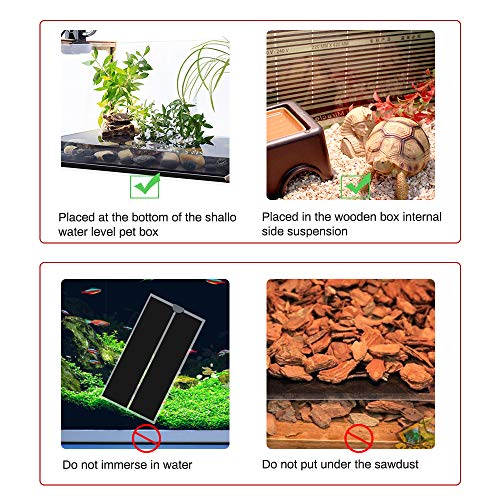 Heizmatte Terrarium Reptilienheizmatte 5W/7W/14W/20W Wasserdichtes, sicheres, einstellbares Vivarium Pet Tank Warmer Mat Pad mit Temperaturregelung (14w(28 * 28cm)) - 6