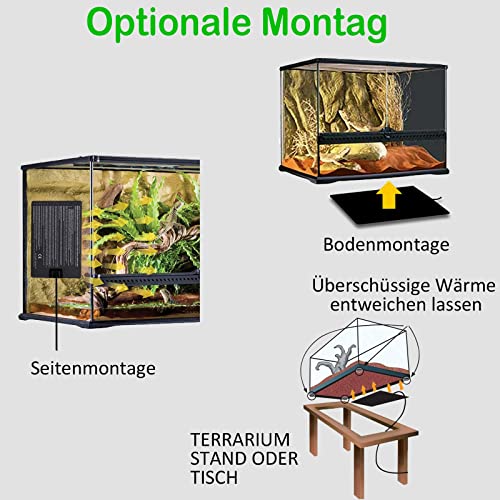 DERNORD Reptilien Wärmematte - 8W Terrarium Heizmatte Reptil Heizkissen für Kleintiere Schildkröten Schlangen Bartagamen Leopardgecko Eidechse 15x20cm - 5