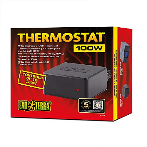 Exo Terra Thermostat 100W, genaue Temperaturkontrolle im Terrarium, ideal für den Gebrauch mit Substratheizern, Wärmekabeln und keramischen Heizstrahlern - 2