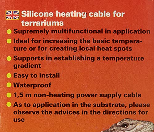 Lucky Reptile Thermo Cable - 50 W Heizkabel für Terrarien - 6,5 m Kabel mit 1,5 m Kaltzuleitung - schnelle Aufheizung & gleichmäßige Wärme - Silikon Heizkabel wasserdicht - Terrarium Zubehör - 3