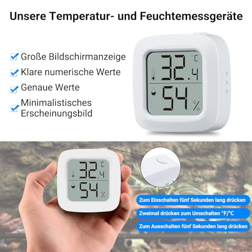 Reptilie Thermometer Aggforbl LCD Hochpräzise Digitalaes Reptilien Terrarium Thermometer Hygrometer - 2