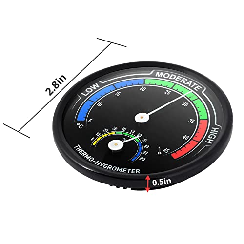 GUZZLO 2 Packungen 2 IN 1 Thermometer Hygrometer Terrarium, Keine Batterie Erforderlich Temperatur und Feuchtigkeits Monitor im Terrarien Tank - 2