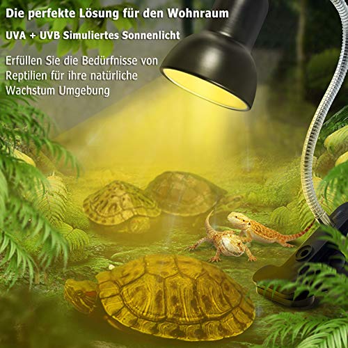 Icepark Schildkröten-Wärmelampe, Reptilien-Terrarium-Lampe, 25 W, 50 W, Reptilien-Heizlampe, UV-Wärmepunktlampe, E27, UVA, UVB-Wärmeheizung, Aquarium-Tiere, Zubehör für Schildkröten, Eidechsen, Schlan - 3