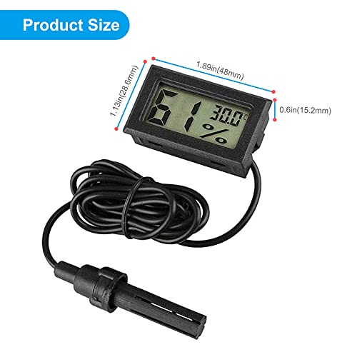 RUIZHI 2 Pcs Thermometer Innen,Thermometer für Innenräume,Mini LCD Digital Thermometer Hygrometer,Thermometer mit Luftfeuchtigkeitsmesser für Reptil Inkubator Aquarium Brutapparate - 2