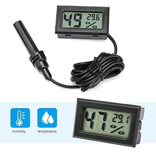 RUIZHI 2 Pcs Thermometer Innen,Thermometer für Innenräume,Mini LCD Digital Thermometer Hygrometer,Thermometer mit Luftfeuchtigkeitsmesser für Reptil Inkubator Aquarium Brutapparate - 4