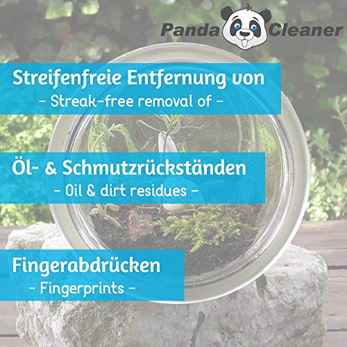 PandaCleaner Terrarium-Reiniger/Terrarienreiniger für Terrarienscheiben, Terrarienglas - Terrariumglasreiniger - 350ml- Sprühflasche + Nachfüllflasche - 4