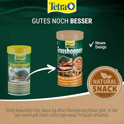 Tetra ReptoDelica Grasshoppers Schildkröten-Futter – Naturfutter aus getrockneten Heuschrecken, 250 ml Dose - 3