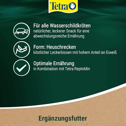 Tetra ReptoDelica Grasshoppers Schildkröten-Futter – Naturfutter aus getrockneten Heuschrecken, 250 ml Dose - 6