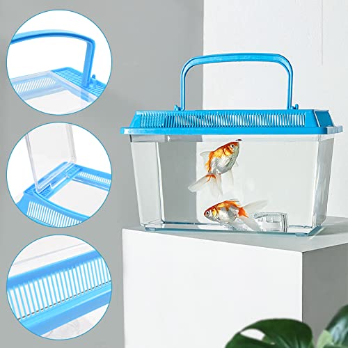 Aquarium aus Kunststoff für Fische,Fisch Züchter Box für Aquarium,Aquarium Klein,Plastik Terrarium,Behälter für Kleintiere, Aquarium Terrarium, Insektenbox-Lüftungsgitter-15X 8X 13 cm (S) - 5