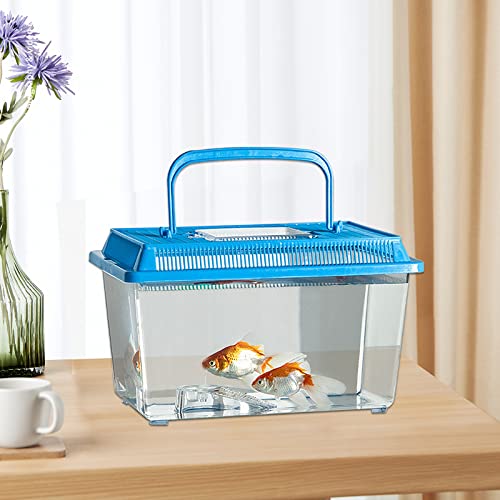 Aquarium aus Kunststoff für Fische,Fisch Züchter Box für Aquarium,Aquarium Klein,Plastik Terrarium,Behälter für Kleintiere, Aquarium Terrarium, Insektenbox-Lüftungsgitter-15X 8X 13 cm (S) - 6