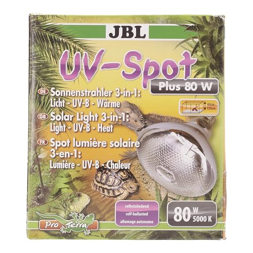 JBL UV-Spot plus 61834 UV-Spotstrahler mit Tageslichtspektrum Licht UV-B Wärme, E27, 80 W - 6